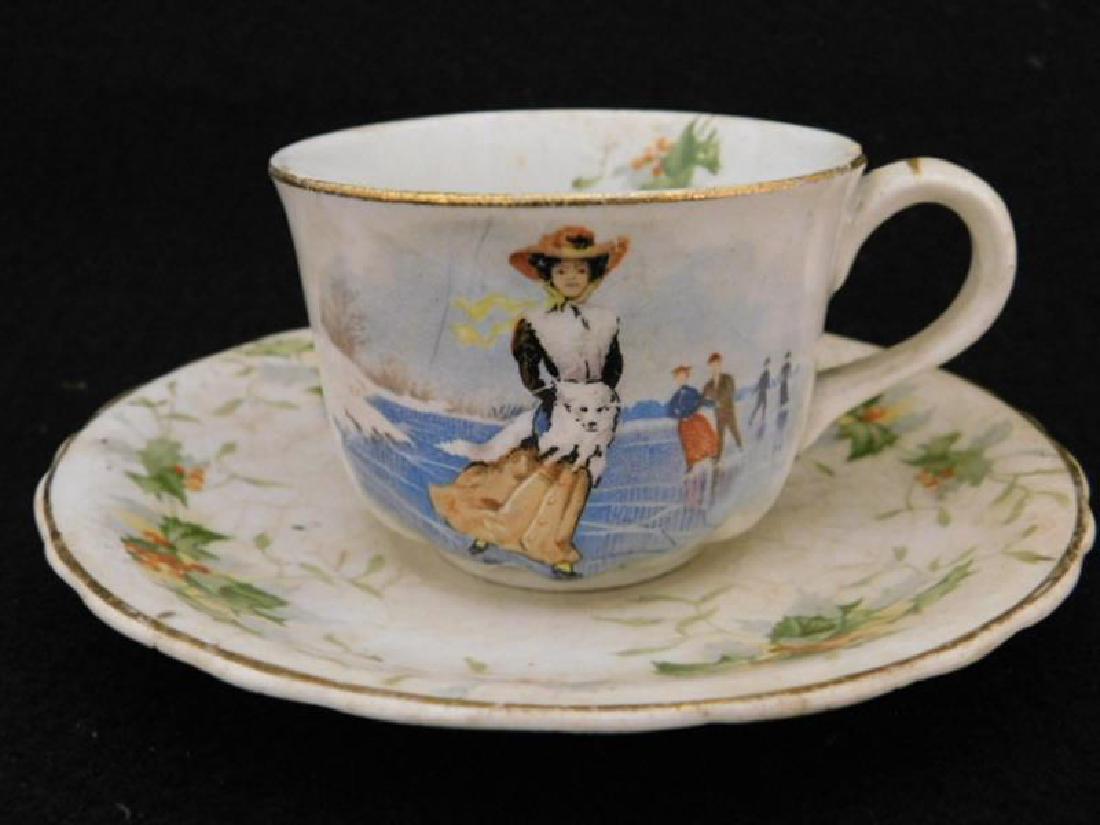 CUP AND SAUCER VICTORIAN ICE SKATER HOLLY BERRY MINOR: Thank you for attending HATMAN AUCTIONS! This auction features early and rare Victorian Glass, Vintage Sewing Notions, Fenton, Hummel, Rock as well as modern collectible glass in the later lots of thi