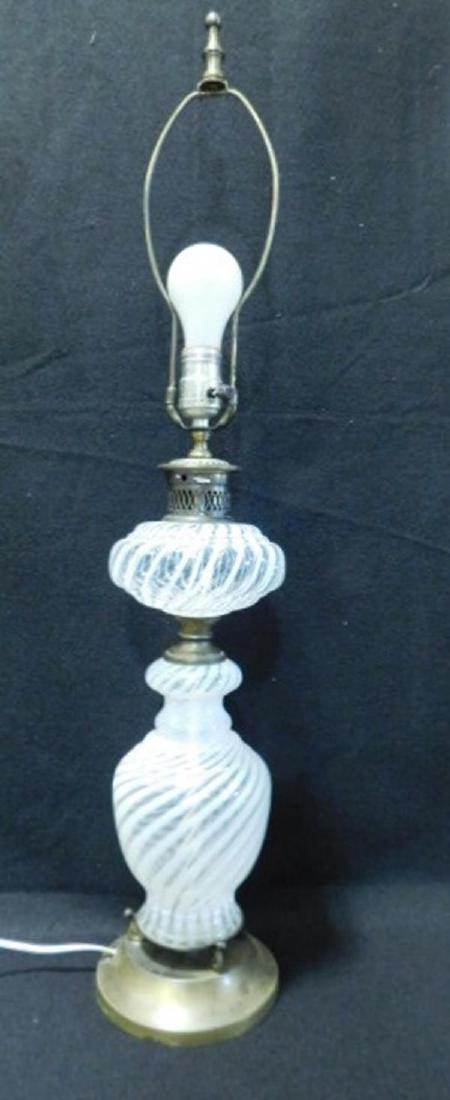 CHRYSANTHEMUM SWIRL LAMP VICTORIAN: Thank you for attending HATMAN AUCTIONS! This auction features early and rare Victorian Glass, Vintage Sewing Notions, Fenton, Hummel, Rock as well as modern collectible glass in the later lots of thi