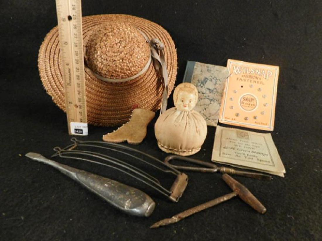 SEWING COLLECTIBLE VICTORIAN ERA ANTIQUE VINTAGE: Thank you for attending HATMAN AUCTIONS! This auction features early and rare Victorian Glass, Vintage Sewing Notions, Fenton, Hummel, Rock as well as modern collectible glass in the later lots of thi