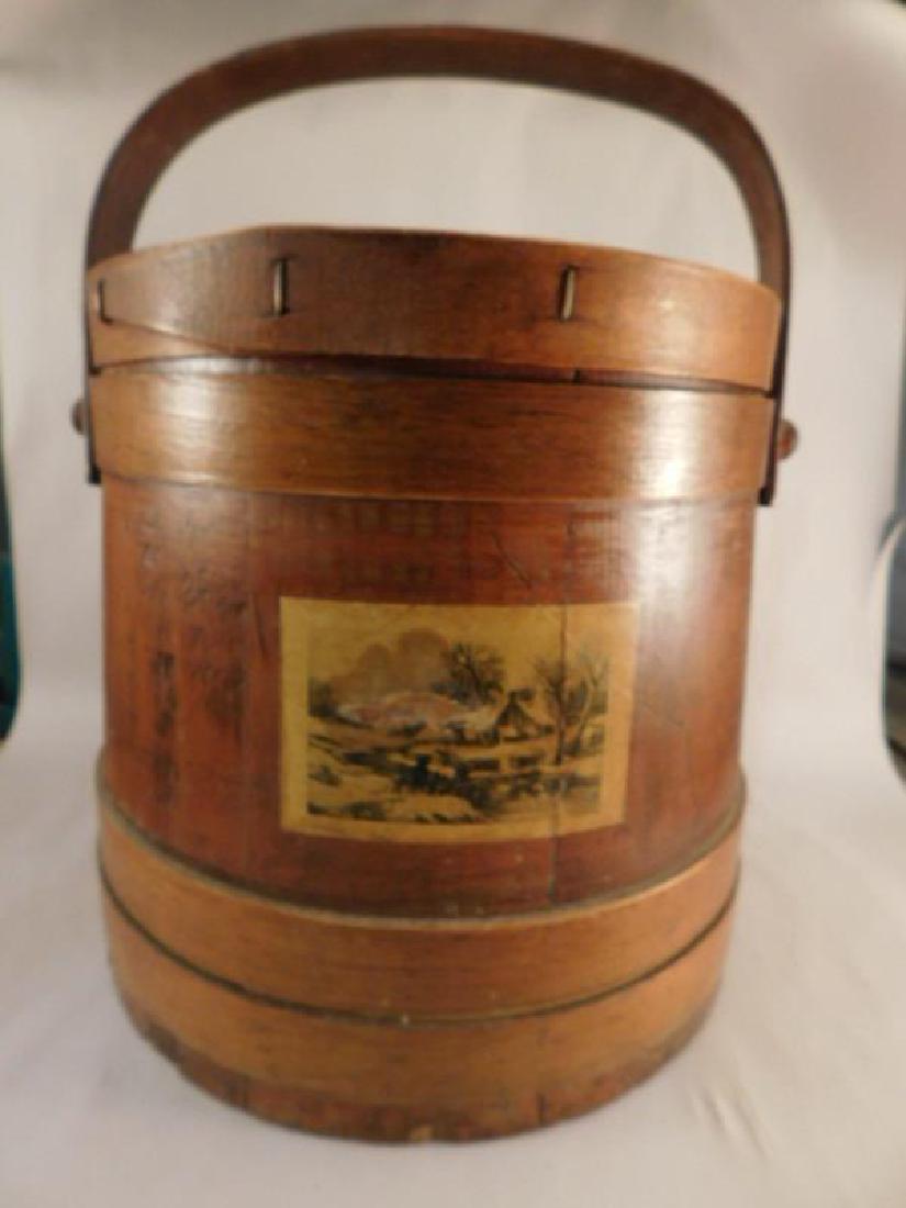 SEWING WOODEN FIRKIN COLLECTIBLE: Thank you for attending HATMAN AUCTIONS! YES, WE SHIP! This is one of a series of auctions where we a very large collection of rare1941's Victorian Glassware, Primitives, Fenton, Hummels, Goebels, Ant