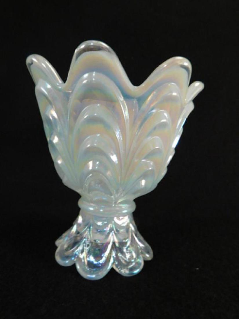 FENTON ART GLASS USA HANDPAINTED VOTIVE OPAL MIST (1 of 4)