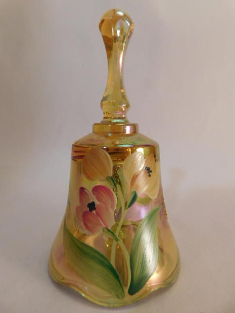 *FENTON ART GLASS USA HANDPAINTED BELL AUTUMN GOLD (1 of 4)