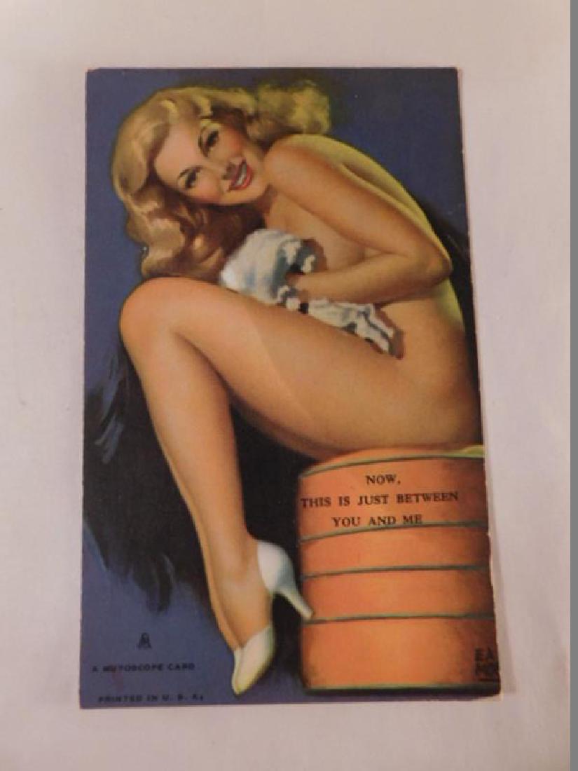 VINTAGE ARCADE MUTOSCOPE CARD ARTIST EARL MORAN NUDIE (1 of 3)