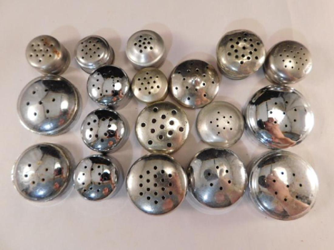 VINTAGE METAL SALT AND PEPPER SHAKER LIDS