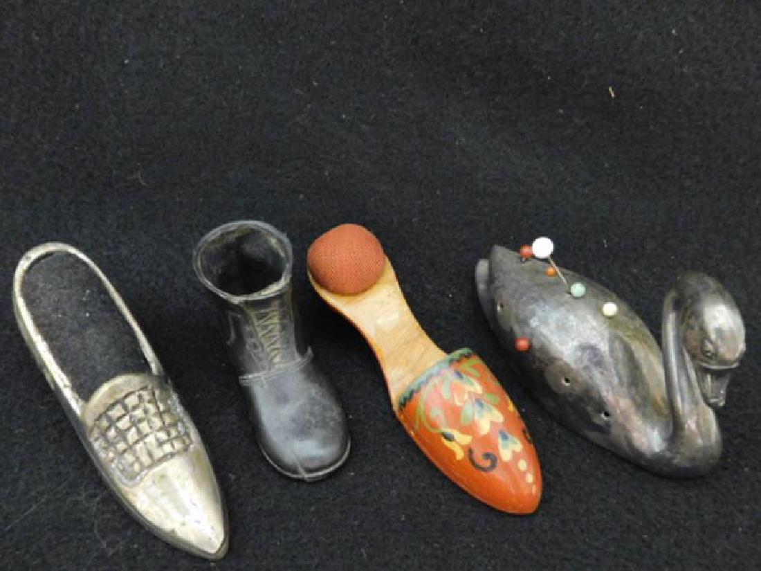 PIN CUSHIONS SEWING COLLECTIBLE VICTORIAN ERA ANTIQUE: Thank you for attending HATMAN AUCTIONS! This auctions consists of and ecclectic variety of fantastic quality 1916's Victorian Era Glass, antiques, Advertising, Art, Fenton, Hummel, Disney, Rare Rocks