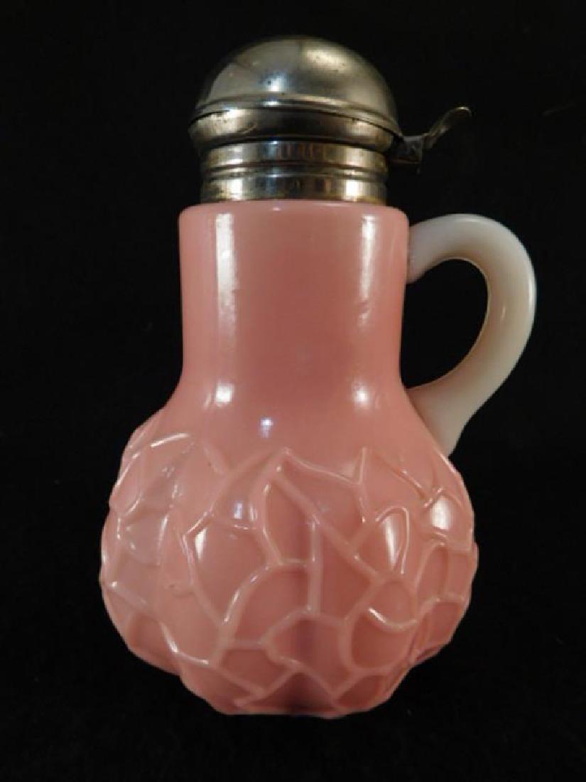 PINK OPAQUE ALBA SYRUP PITCHER GLASS VICTORIAN EAPG ART (1 of 4)
