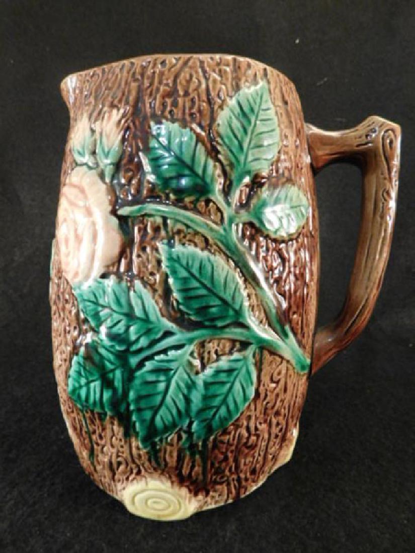 MAJOLICA PITCHER VINTAGE ANTIQUE ROSE (1 of 4)
