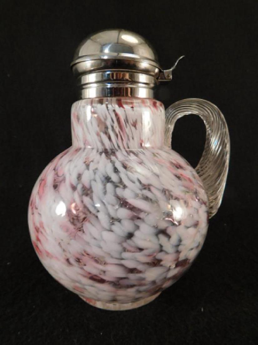 OPALESCENT SPATTER VENETIAN DIAMOND SYRUP PITCHER JUG (1 of 4)