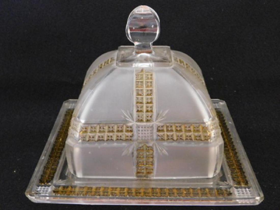 FINDLAY KLONDIKE EAPG GLASS SATIN BUTTER DISH: Thank you for attending HATMAN AUCTIONS! This auctions consists of and ecclectic variety of fantastic quality 1963's Victorian Era Glass, antiques, Advertising, Art, Fenton, Hummel, Disney, Rare Rocks
