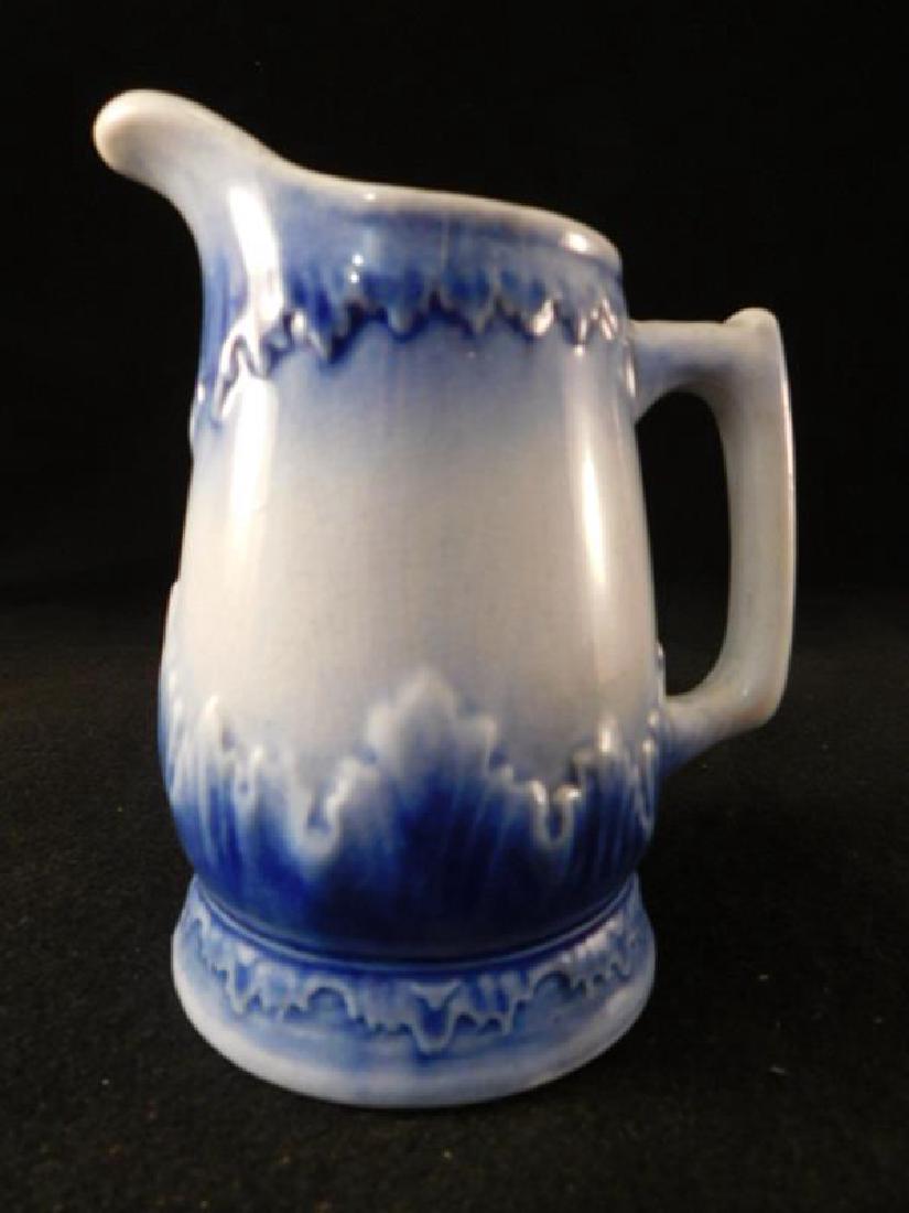 FLOW BLUE VICTORIAN PITCHER CREAMER (1 of 4)