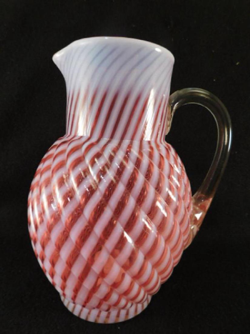 CRANBERRY CHRYSANTHEMUM REVERSE SWIRL PITCHER (1 of 3)