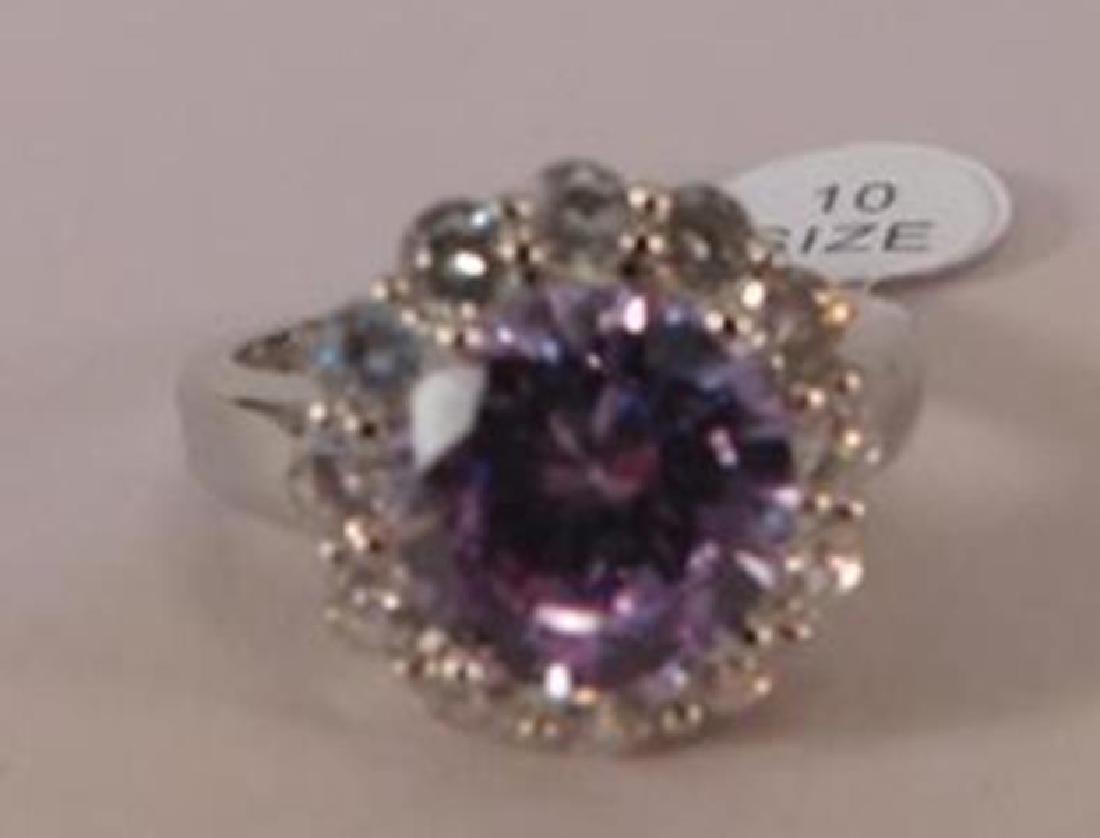 STERLING SILVER SEMI PRECIOUS STONE RING (1 of 3)