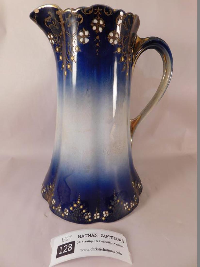 FLOW BLUE K & G LUNEVILLE FRANCE TALL PITCHER (YES, WE (1 of 4)