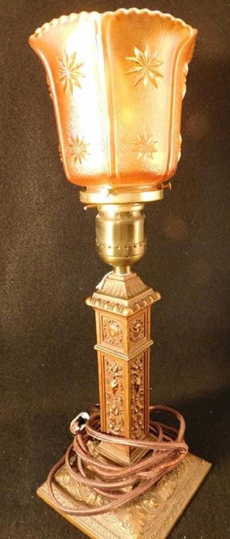 DUGAN GLASS LAMP TURN OF THE CENTURY ART DECO (YES, WE: Thank you for attending HATMAN AUCTIONS! This auctions consists of several lots of antiques, advertising, ephemera, rare rocks, Fenton, Hummel, Disney and other collectibles. Please see photos for mea