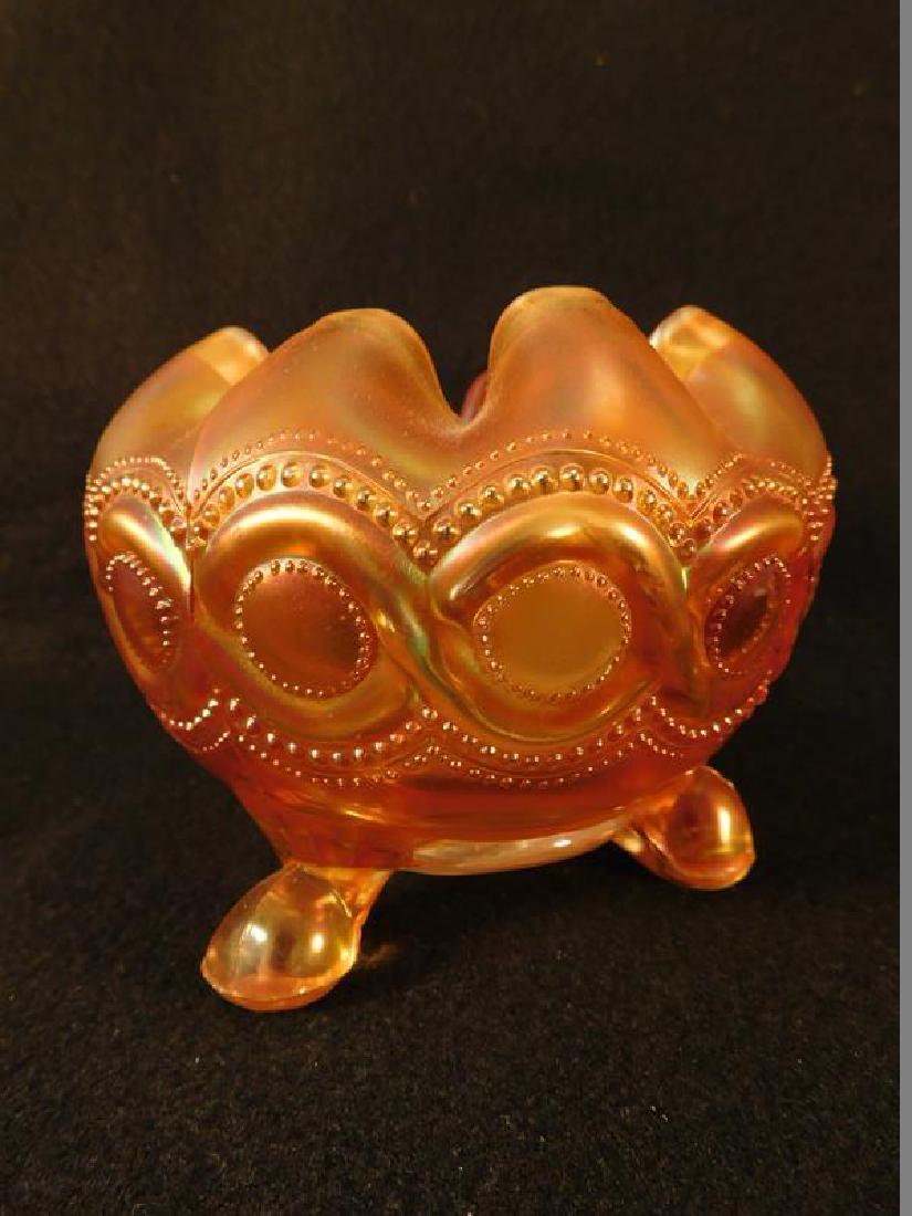 NORTHWOOD GLASS BRADED CABLE ROSE BOWL MARIGOLD: Thank you for attending HATMAN AUCTIONS! This auctions consists of several lots of antiques, advertising, ephemera, rare rocks, Fenton, Hummel, Disney and other collectibles. Please see photos for mea