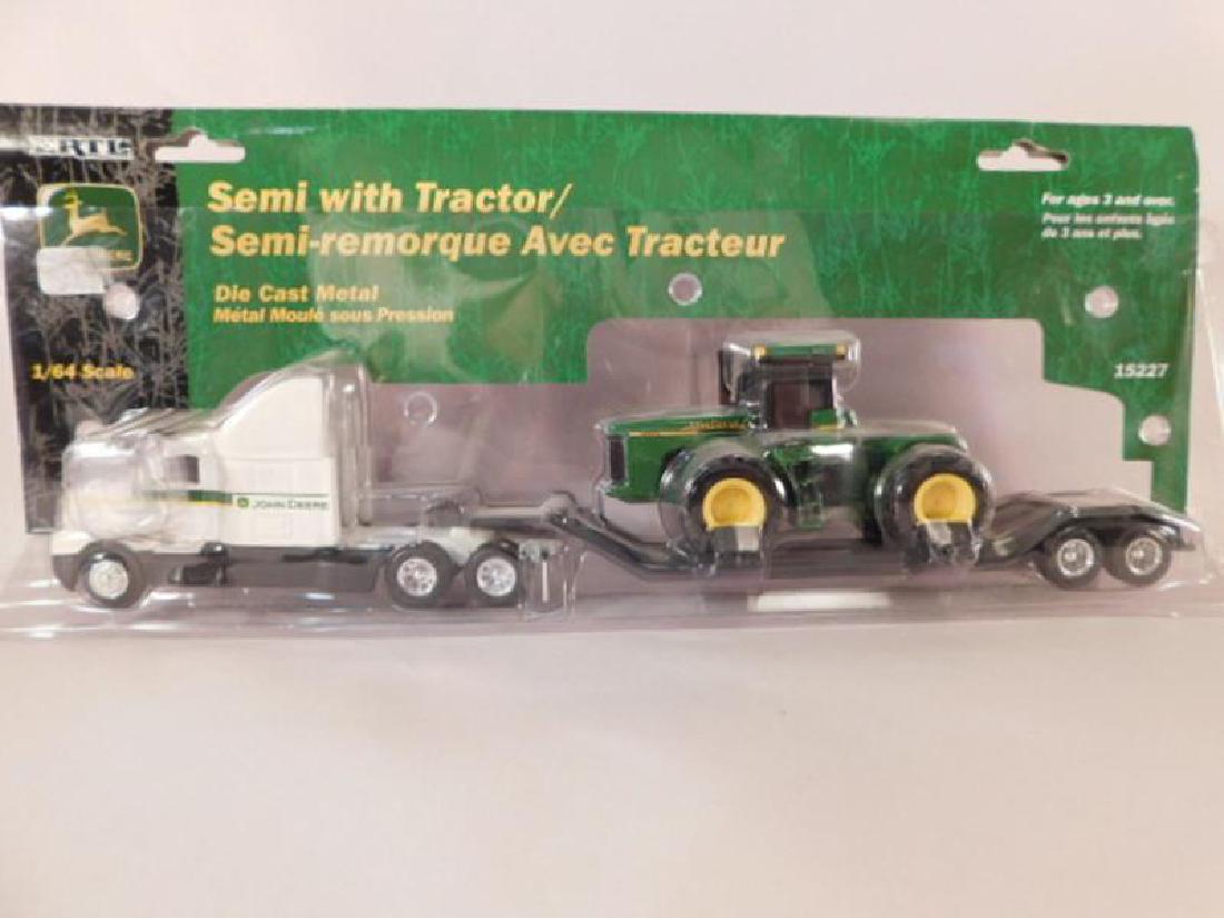 JOHN DEERE SEMI WITH TRACTOR DIE CAST TRUCK ANTIQUES (1 of 2)