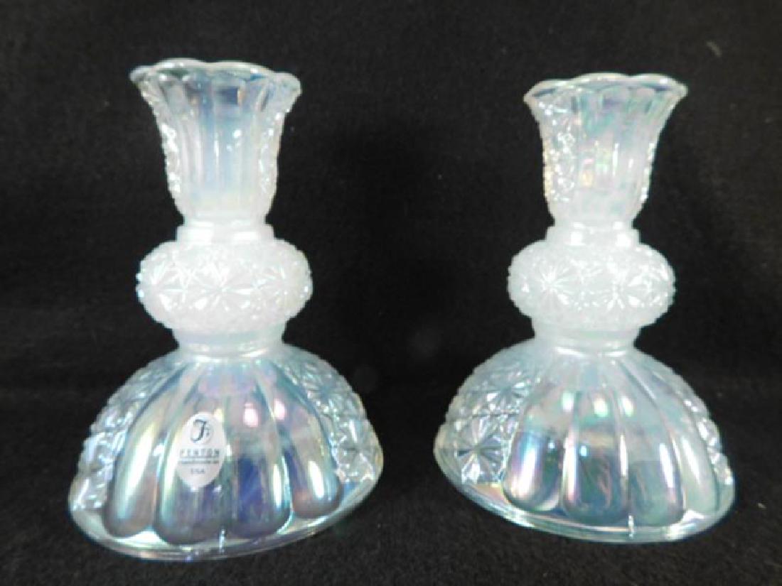 FENTON ART GLASS USA HANDPAINTED CANDLESTICK HOLDERS (1 of 5)