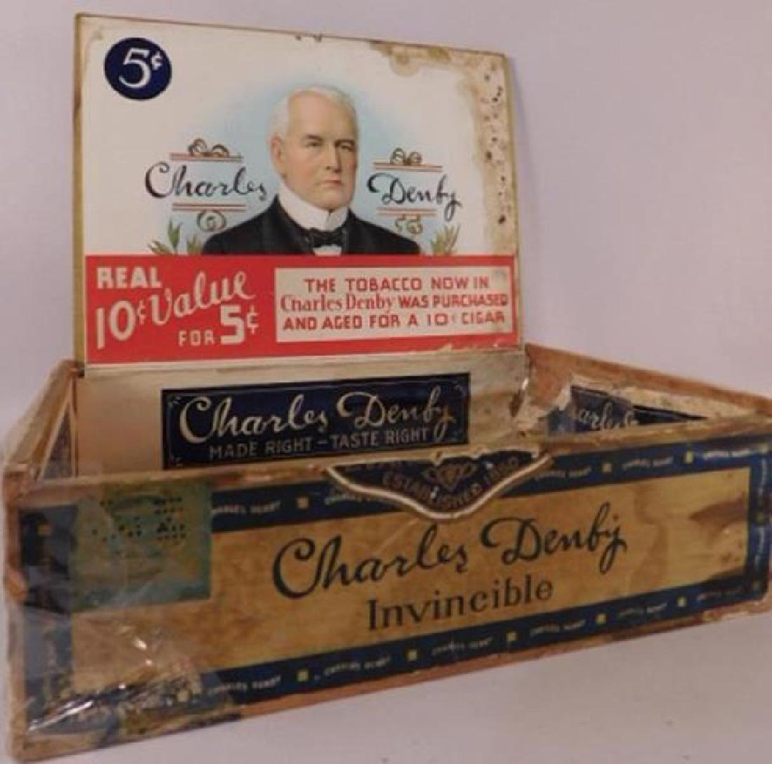CHARLES DENBY INVINCIBLE CIGAR BOX ANTIQUE AND (1 of 5)