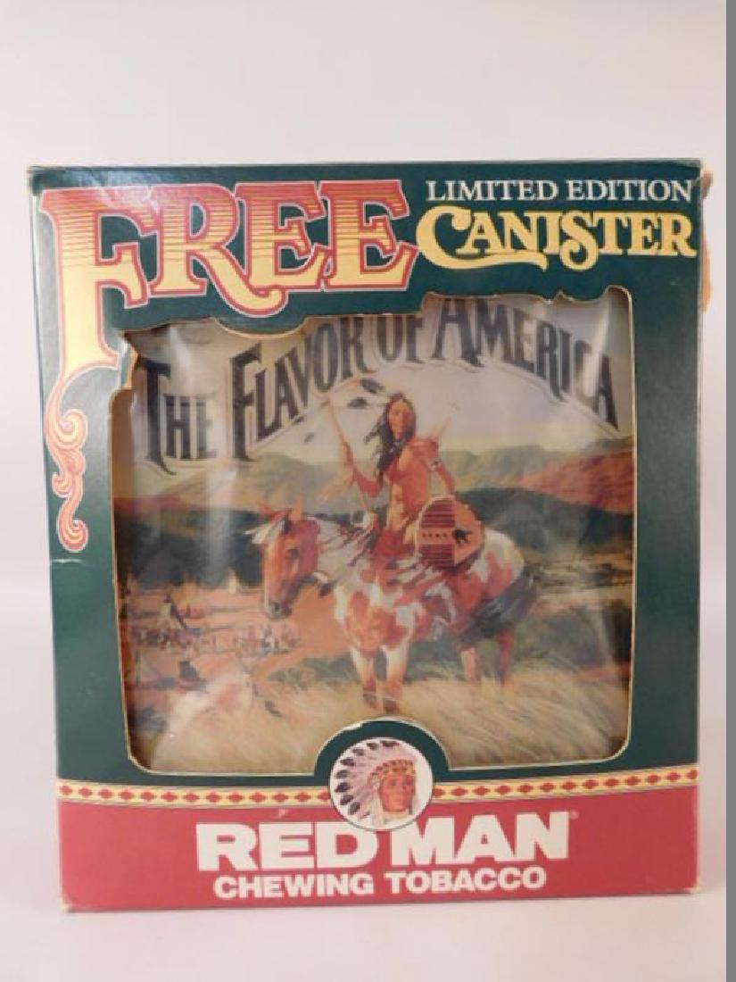 METAL RED MAN CHEWING TOBACCO TIN ANTIQUES AND (1 of 5)