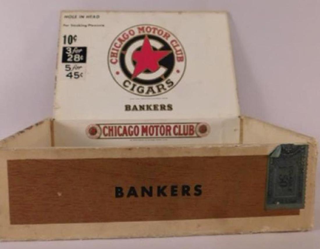 CHICAGO MOTOR CLUB BANKERS CIGAR BOX ANTIQUES AND: CHICAGO MOTOR CLUB BANKERS CIGAR BOX ANTIQUES AND COLLECTIBLES (YES, WE SHIP!)