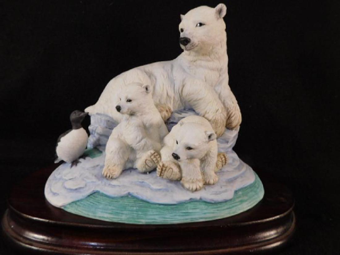 POLAR BEARS W/THICK-BILLED MURRE BY ANDREA BY SADEK: POLAR BEARS W/THICK-BILLED MURRE BY ANDREA BY SADEK HAND MADE AND HAND PAINTED FIGURINE (YES, WE SHIP!)
