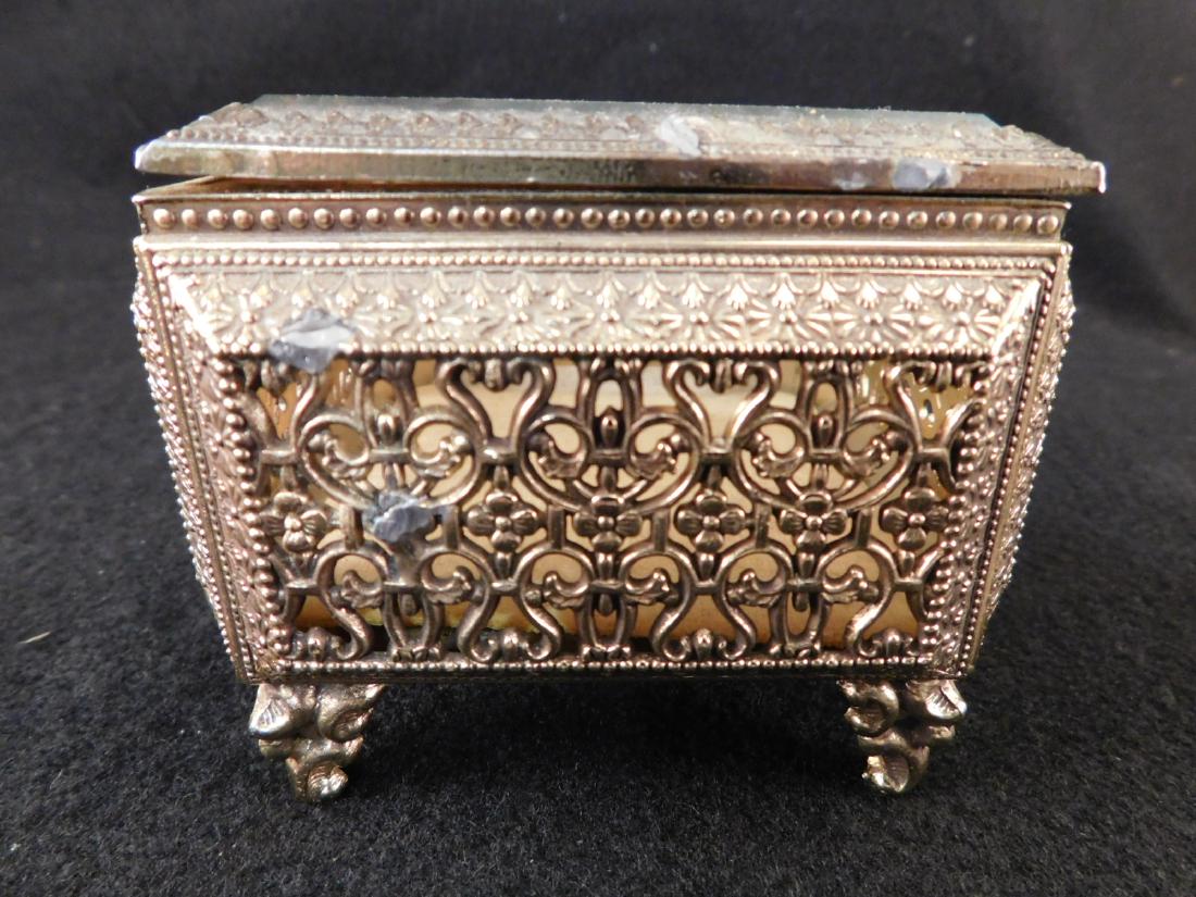JAPANESE JEWELRY CASKET GLASS BRASS VINTAGE: ANTIQUES AND COLLECTIBLES (YES,WE SHIP) (YES, WE SHIP!)
