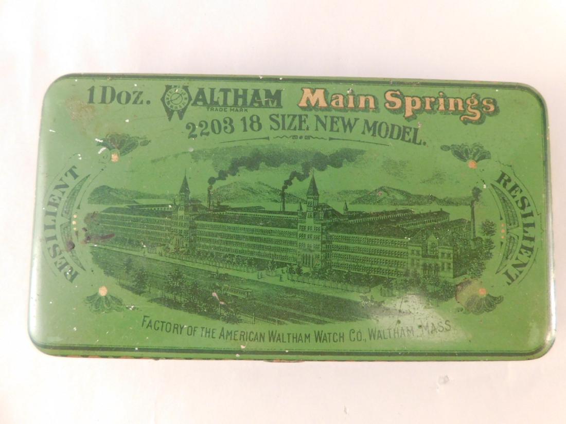 WALTHAM PIONEER RESILENT MAIN SPRINGS WATCH TIN (1 of 4)