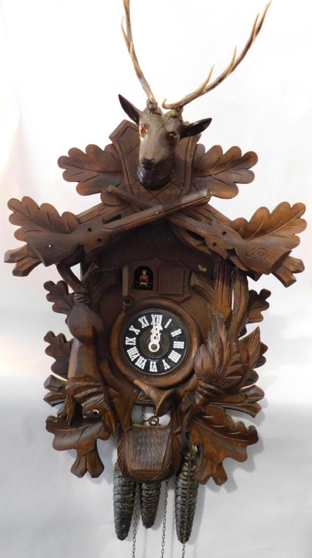 BLACK FOREST STAG CUCKOO CLOCK (YES, WE SHIP!) (1 of 3)