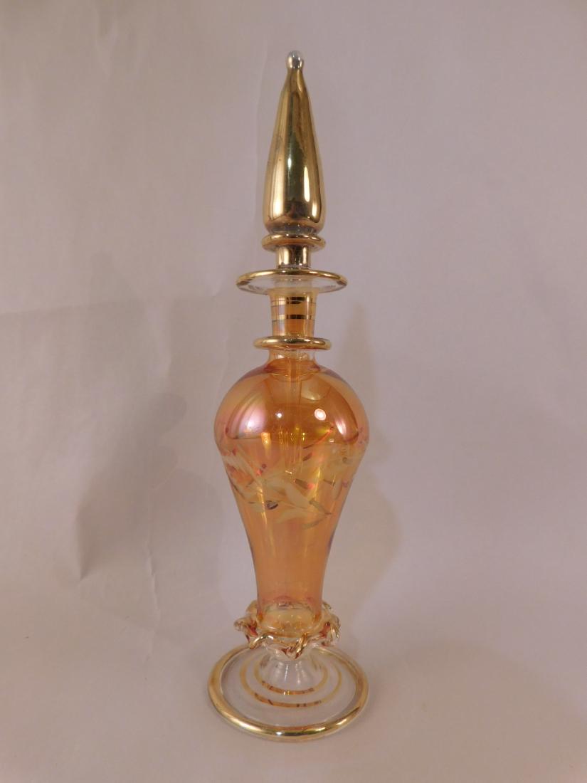 EGYPTIAN HAND BLOWN GLASS PERFUME BOTTLE (1 of 2)
