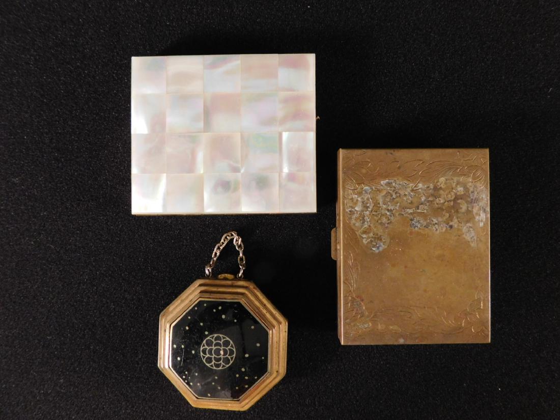 ABALONE SHELL COMPACT WOMENS MAKE UP VINTAGE (1 of 8)