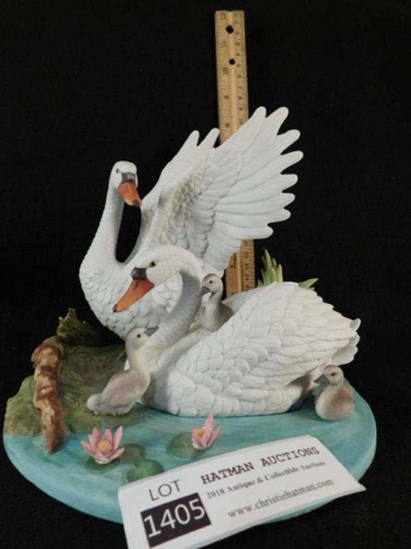 MUTE SWAN FAMILY BY ANDREA BY SADEK HAND MADE AND HAND: MUTE SWAN FAMILY BY ANDREA BY SADEK HAND MADE AND HAND PAINTED FIGURINE (YES, WE SHIP!)