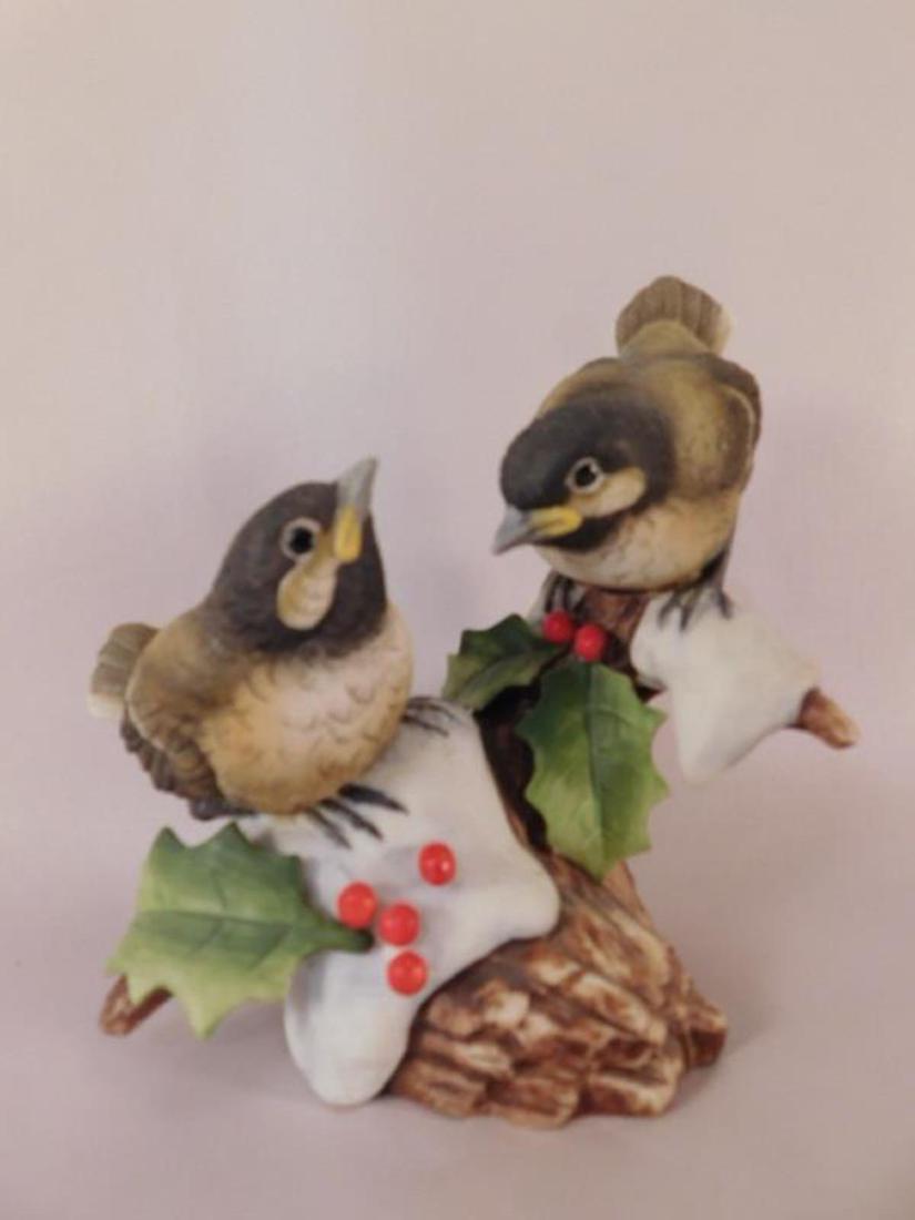 CHICKADEES BY ANDREA BY SADEK HAND MADE AND HAND: CHICKADEES BY ANDREA BY SADEK HAND MADE AND HAND PAINTED FIGURINE (YES, WE SHIP!)