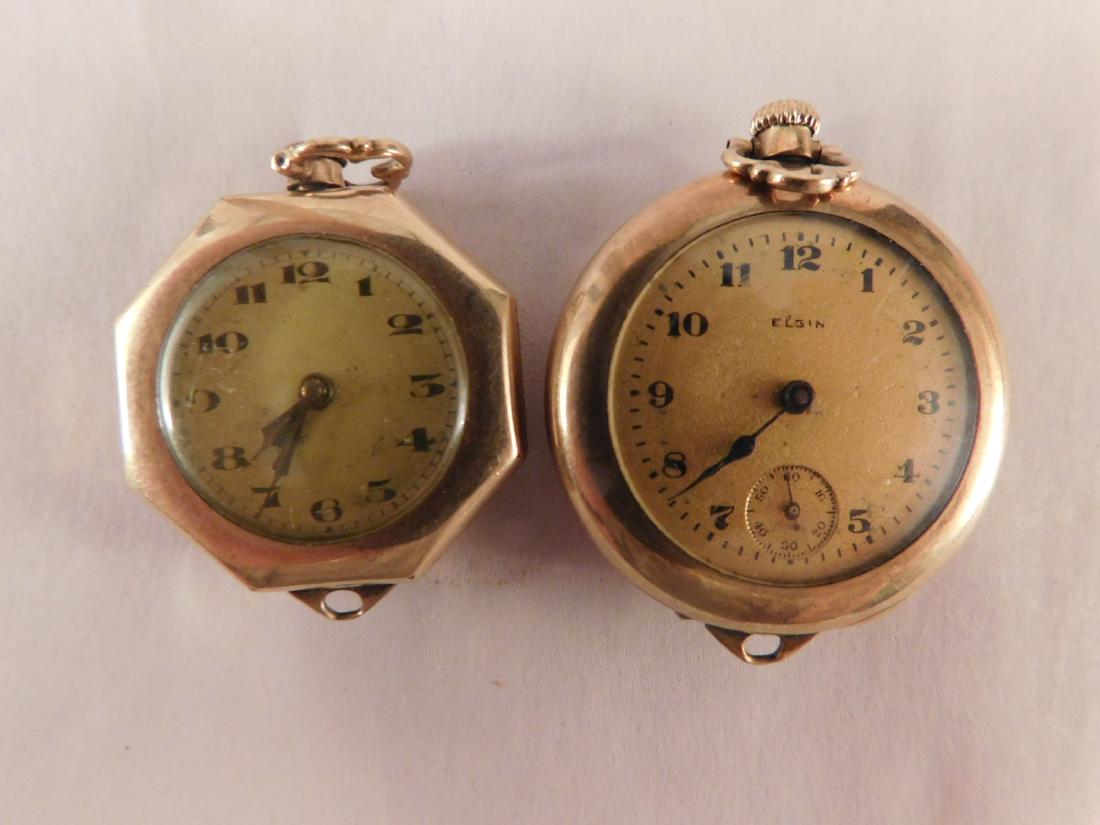 2 LADIES GOLD POCKET WATCHES VINTAGE ANTIQUE: 2 LADIES GOLD POCKET WATCHES VINTAGE ANTIQUE