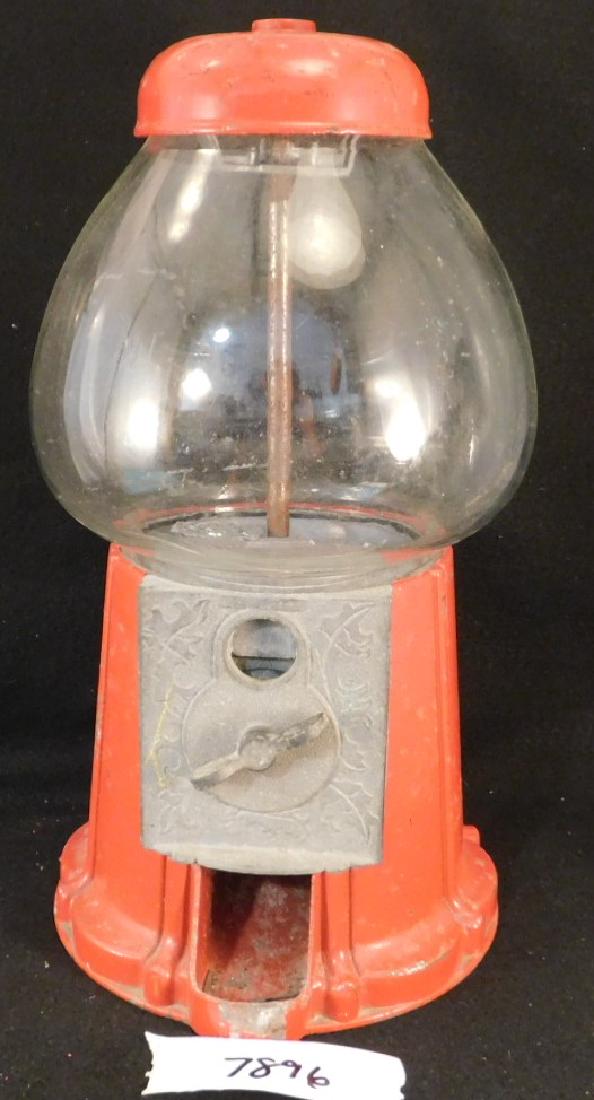 COIN OP BUBBLE GUM CANDY MACHINE MADE IN USA METAL: COIN OP BUBBLE GUM CANDY MACHINE MADE IN USA METAL