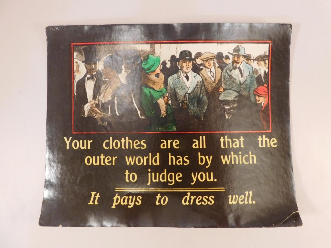 ADVERTISING VINTAGE ANTIQUE CLOTHING POSTER (1 of 3)