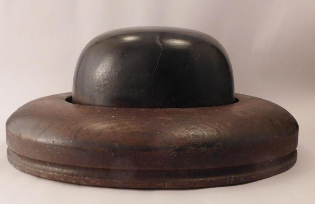 RARE MILLINARY MARKED FEDORA HAT MOLD WOODEN GENERAL (1 of 8)