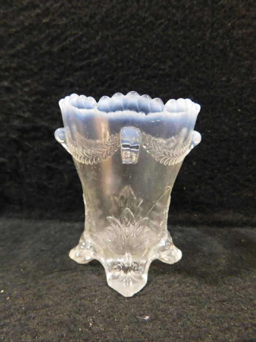 OPALESCENT TOOTHPICK HOLDER 1800'S GLASS ANTIQUE: OPALESCENT TOOTHPICK HOLDER 1800'S GLASS ANTIQUE VINTAGE COLLECTIBLE