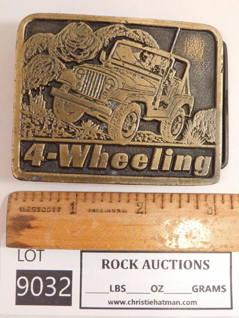 TIFFANY STUDIO 4 WHEELING BELT BUCKLE: TIFFANY STUDIO 4 WHEELING BELT BUCKLE