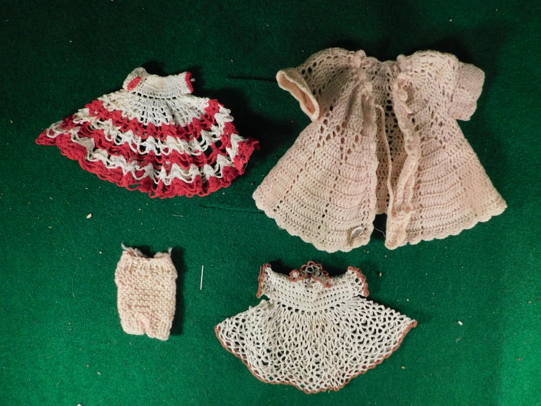 CROCHETED DRESSES ESTATE DOLL VINTAGE ANTIQUE: CROCHETED DRESSES ESTATE DOLL VINTAGE ANTIQUE