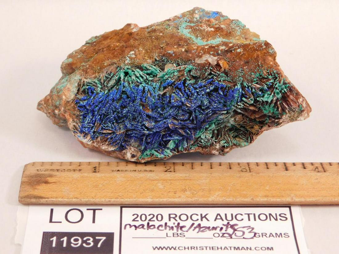 AZURITE AND MALACHITE ROCK STONE LAPIDARY SPECIMEN: AZURITE AND MALACHITE ROCK STONE LAPIDARY SPECIMEN