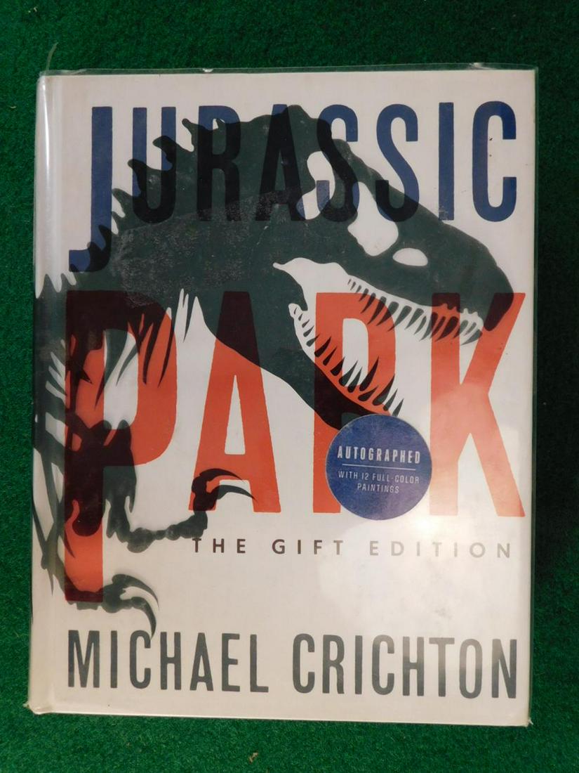 SIGNED EDITION JURASSIC PARK BOOK ANTIQUES AND (1 of 4)