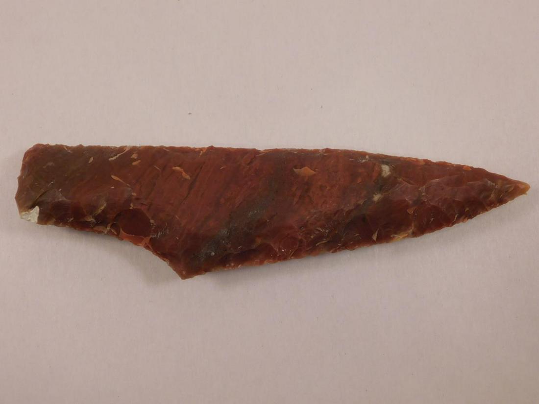 HAND KNAPPED KNIFE 6 INCH ARROWHEAD: ROCK STONE LAPIDARY SPECIMEN