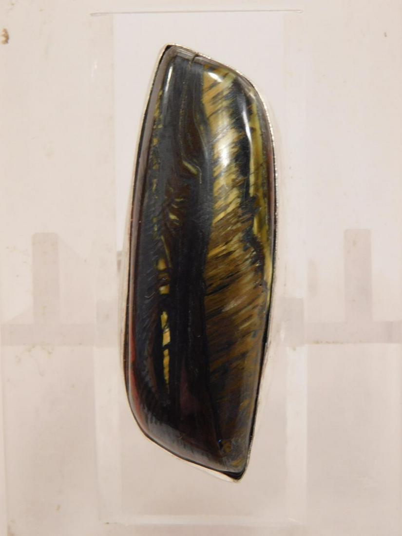 TIGER IRON SILVER RING SIZE 9 ROCK STONE LAPIDARY: TIGER IRON SILVER RING SIZE 9 ROCK STONE LAPIDARY SPECIMEN