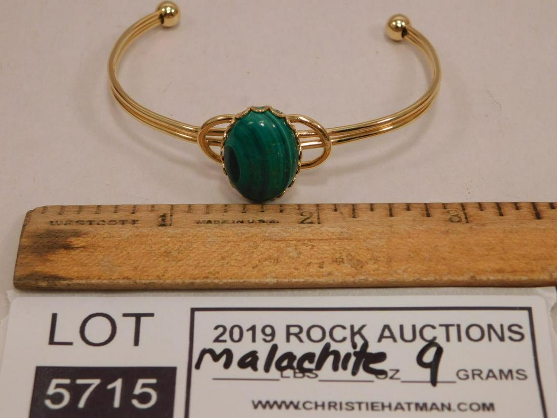 MALACHITE CABOCHON BRACELET ROCK STONE LAPIDARY: MALACHITE CABOCHON BRACELET ROCK STONE LAPIDARY SPECIMEN