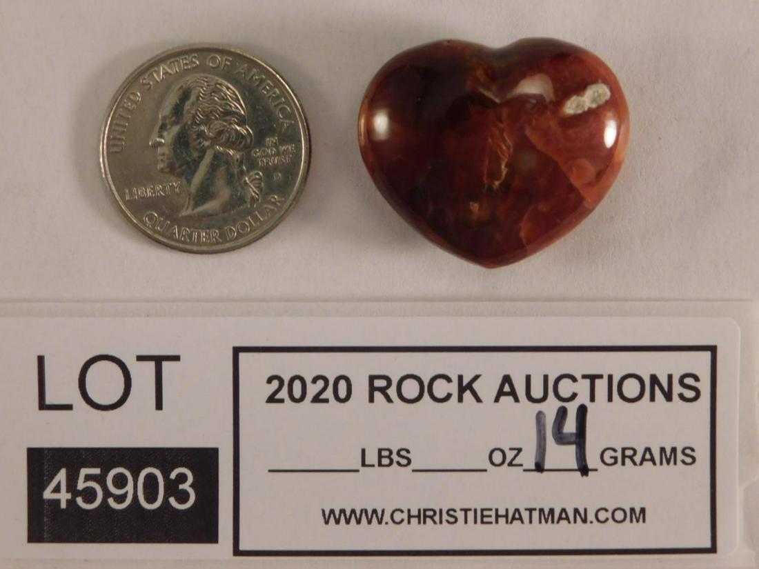 CARNELIAN HEART ROCK STONE LAPIDARY SPECIMEN: CARNELIAN HEART ROCK STONE LAPIDARY SPECIMEN
