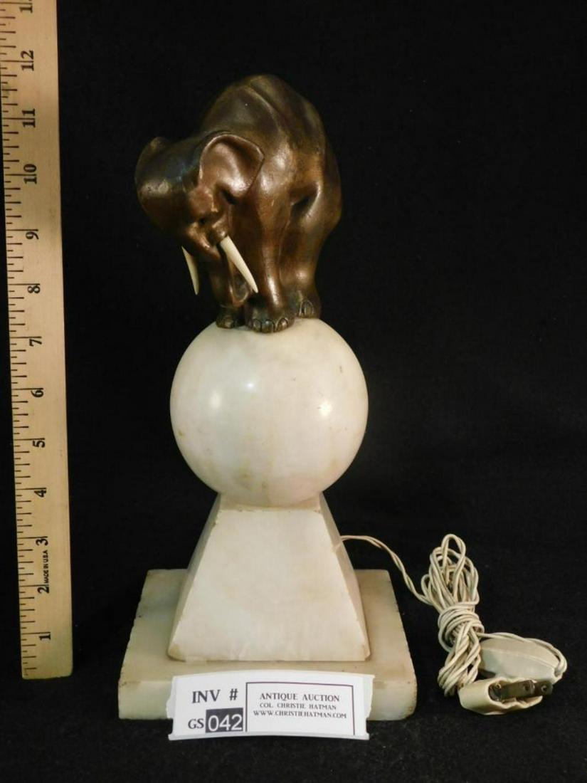 ART DECO ELEPHANT LAMP BRONZE FRANCE NEEDS WIRING (1 of 12)