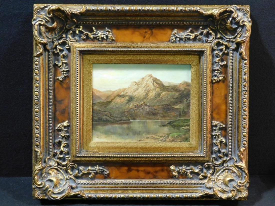 OIL PAINTING MOUNTAIN SCENE SIGNED A. JACKEL? (1 of 10)
