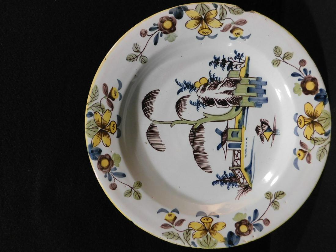 DUTCH DELFT 18TH C. PORCELAIN PLATE (1 of 3)