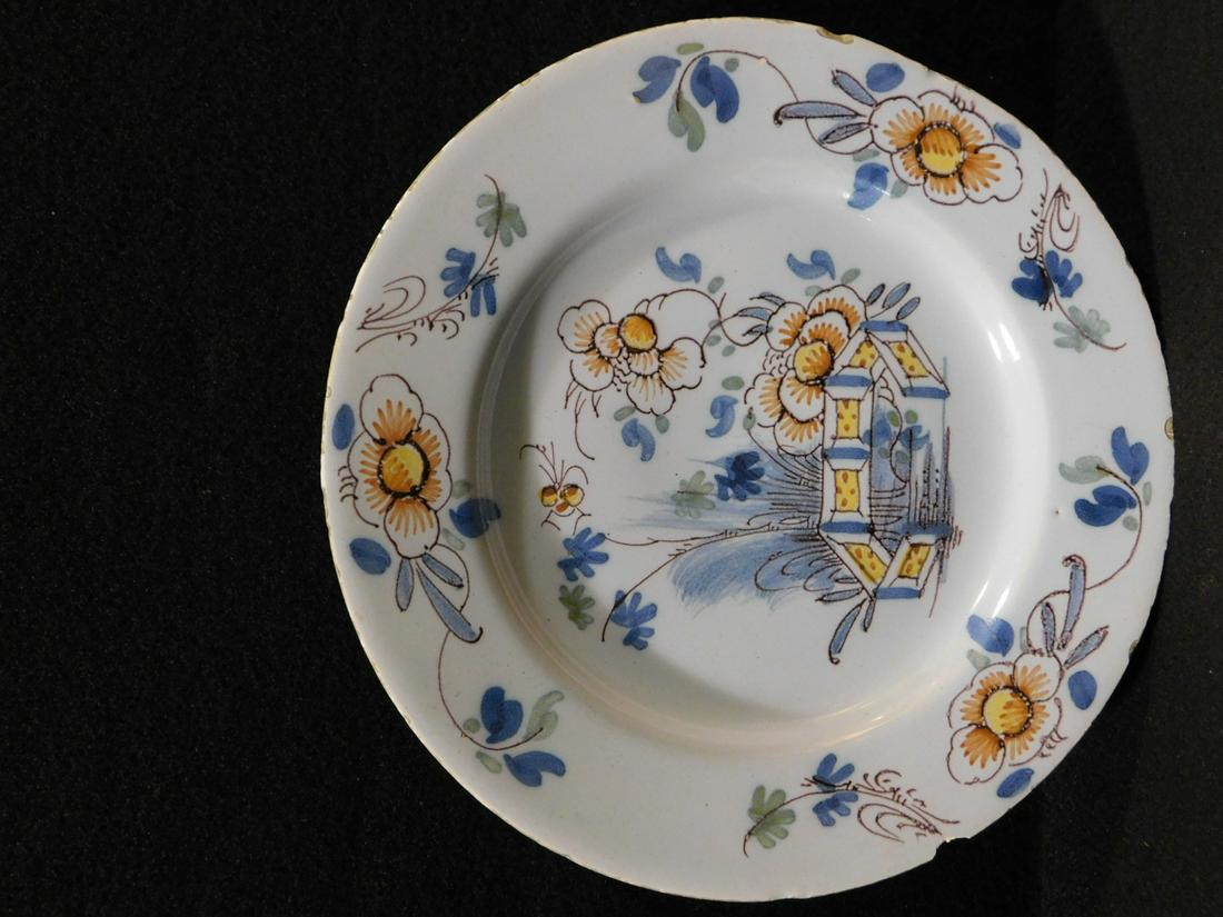 DUTCH DELFT 18TH C. PORCELAIN PLATE (1 of 5)
