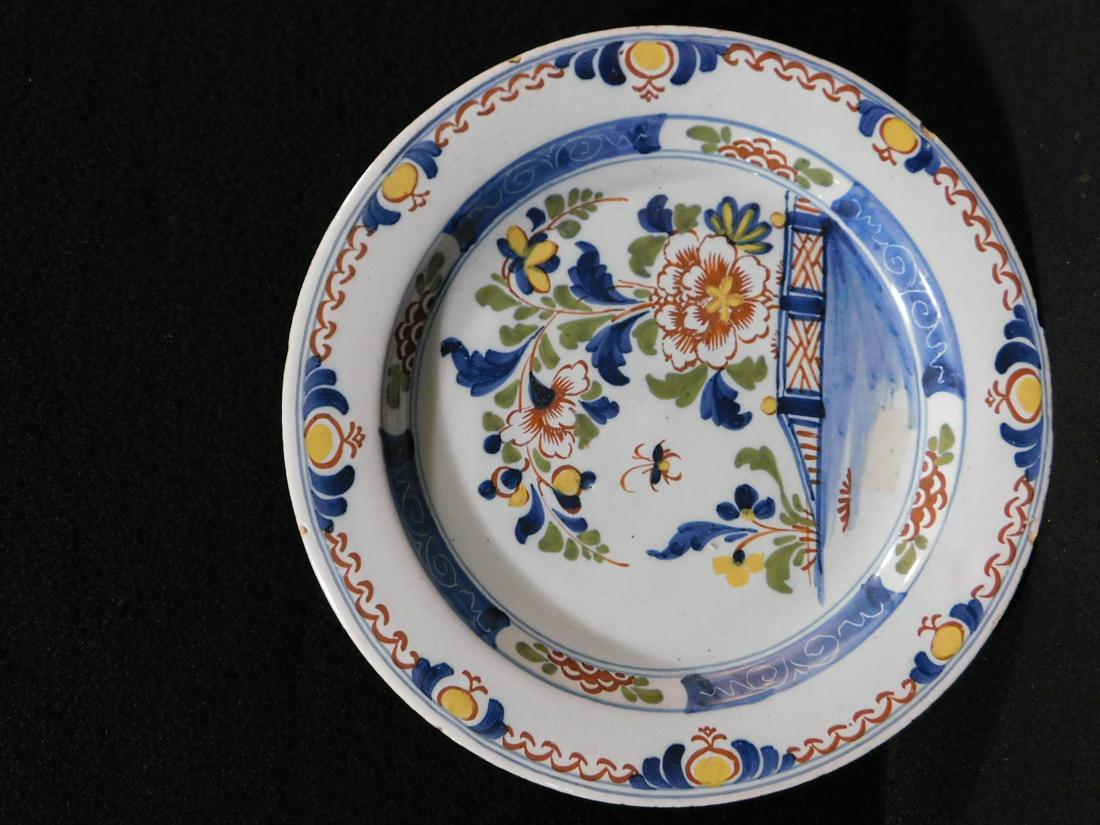 DUTCH DELFT 18TH C. PORCELAIN PLATE (1 of 4)